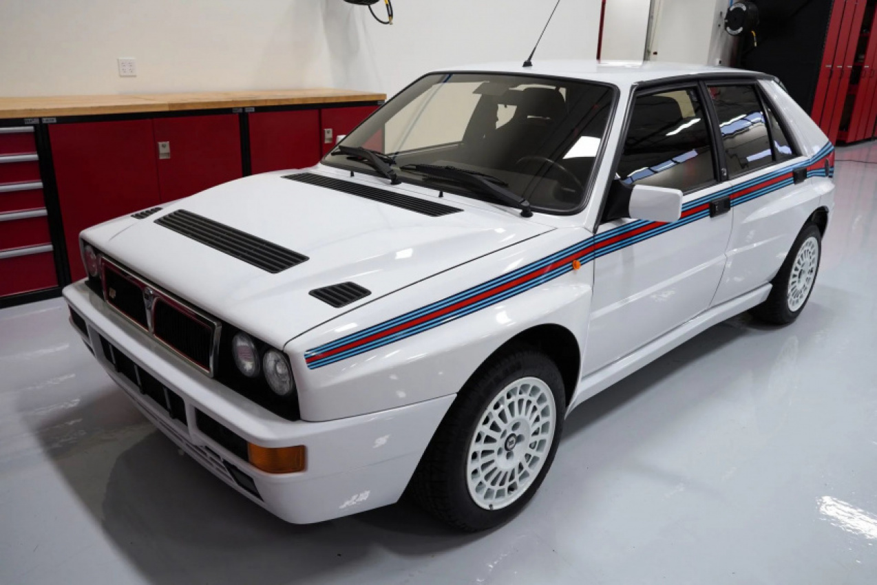 autos, cars, lancia, news, auction, galleries, hot hatch, lancia delta, lancia videos, used cars, video, 104-mile lancia delta integrale martini 5 evoluzione set to sell for over $200,000