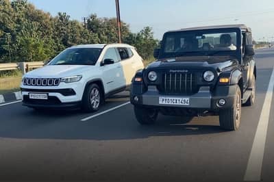 article, autos, cars, jeep, mahindra, jeep compass, mahindra thar diesel vs jeep compass diesel drag race