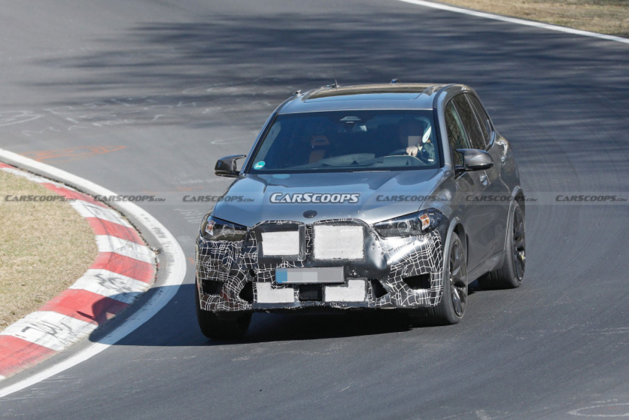autos, bmw, cars, news, bmw scoops, bmw x5, bmw x5m, scoops, 2023 bmw x5 m tackles the nurburgring as rumors suggest it may get a new hybrid powertrain