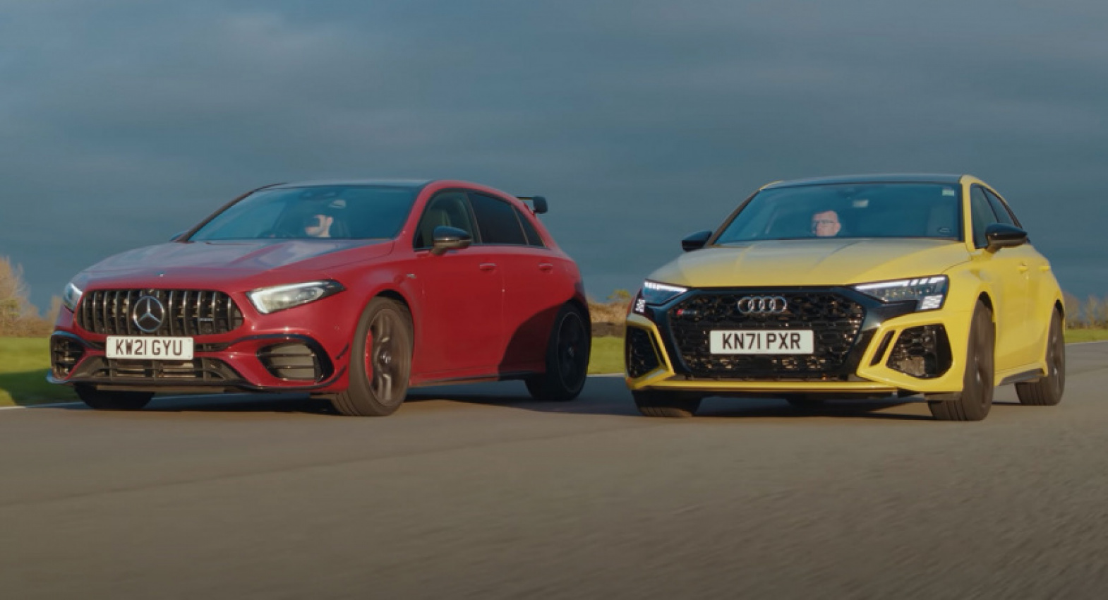 audi, autos, cars, mercedes-benz, mg, news, audi rs3, audi videos, hot hatch, mercedes, mercedes a-class, mercedes videos, mercedes-amg, reviews, top gear, video, would you take the new audi rs3 sportback over the mercedes-amg a 45 s?