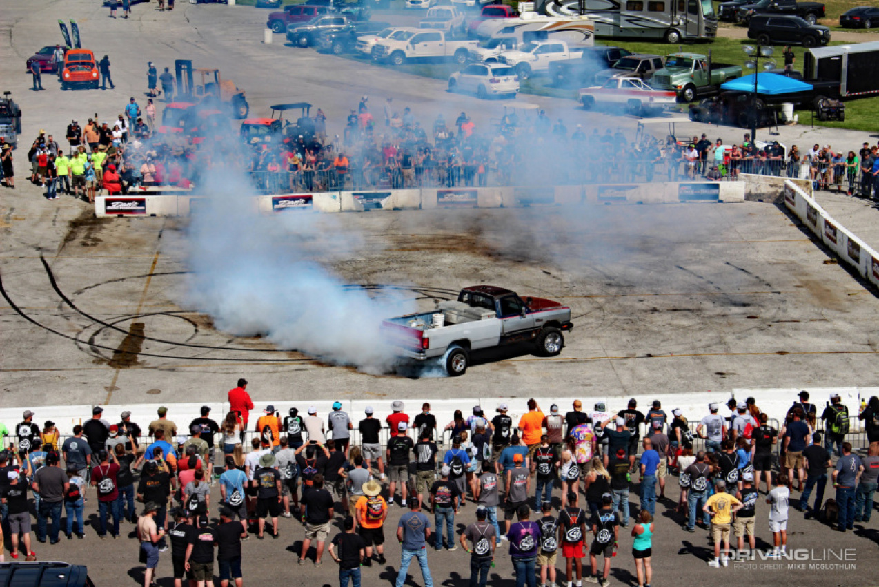 autos, cars, shows, mad max- inspired diesel rat rods and insane burnout machines entertain at the 2021 diesel performance industry expo