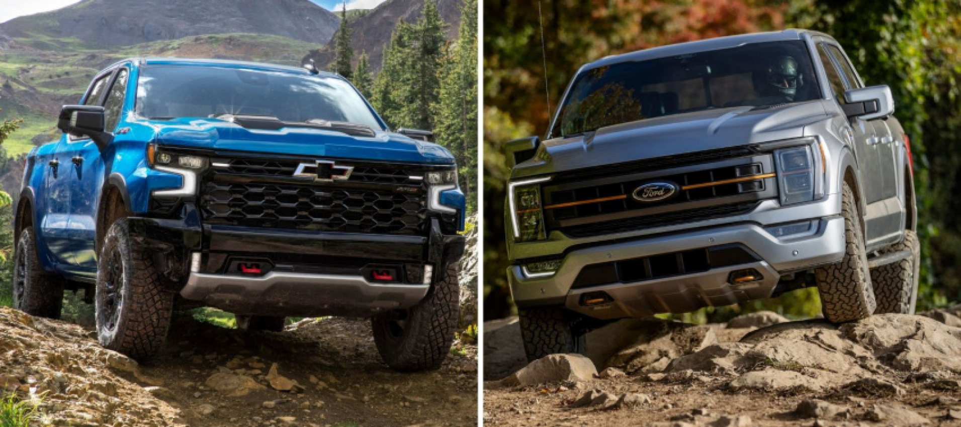 autos, cars, ford, f-150, ford f-150, off-road, silverado, 2022 chevy silverado zr2 vs. 2022 ford f-150 tremor: which rock crawling off-road pickup truck beast is the best?