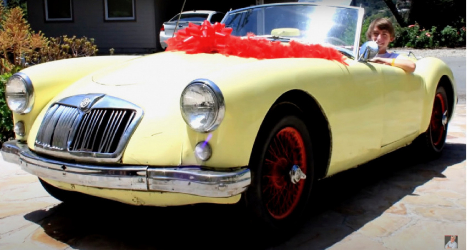 autos, cars, mg, classic cars, convertibles, evergreen, jay leno&039;s garage, sports cars, videos, jay leno meets a young car enthusiast who restored a 1958 mg a