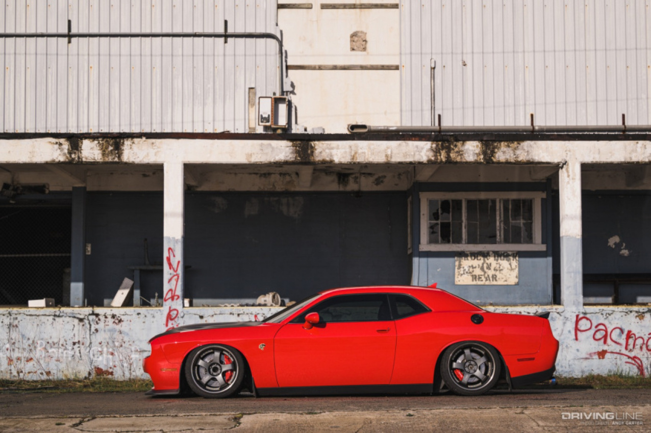 autos, cars, dodge, domestic, hellgato: bagged dodge challenger hellcat with jdm vibes