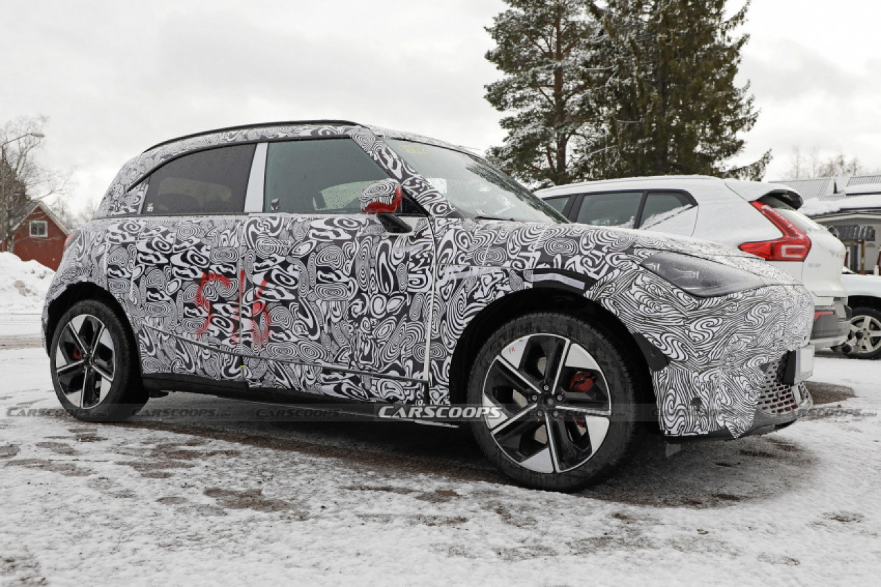 autos, cars, news, smart, scoops, smart scoops, smart #1 electric suv shows off its fancy interior in latest spy shots