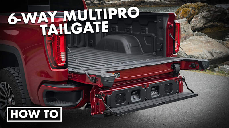 autos, cars, gmc, how to, driveway tests, gmc sierra, truck, how to, 2022 gmc sierra 1500 at4 driveway test | how to use the gmc multipro tailgate