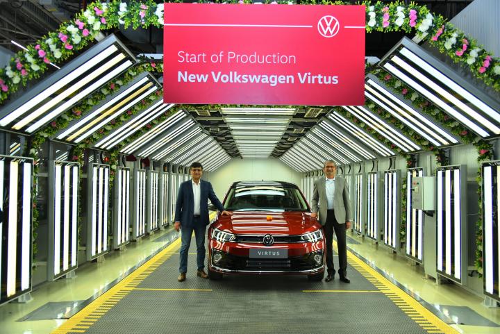 autos, cars, volkswagen, indian, industry & policy, vehicle production, virtus, volkswagen virtus production commences in india