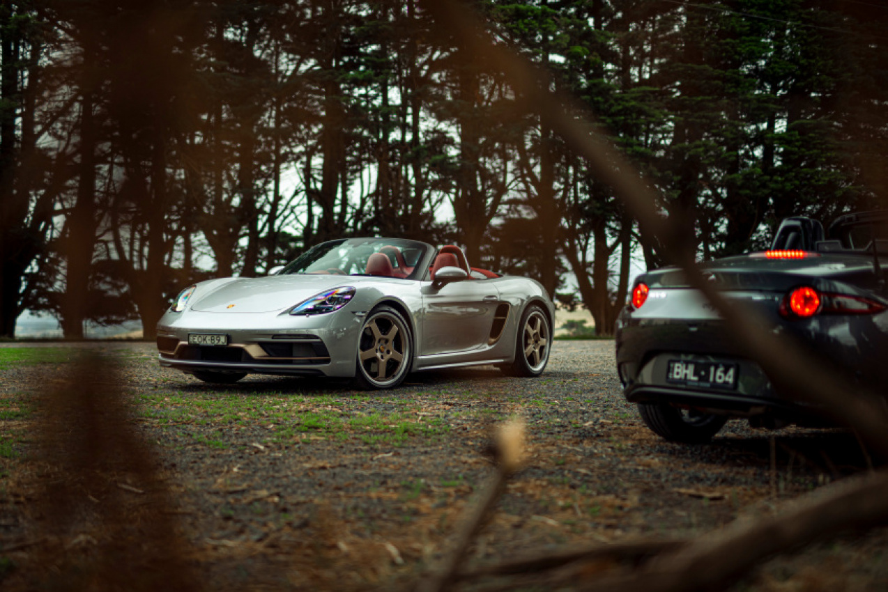 autos, cars, porsche, porsche boxster 25 years swans into fourth at motor’s performance car of the year 2022