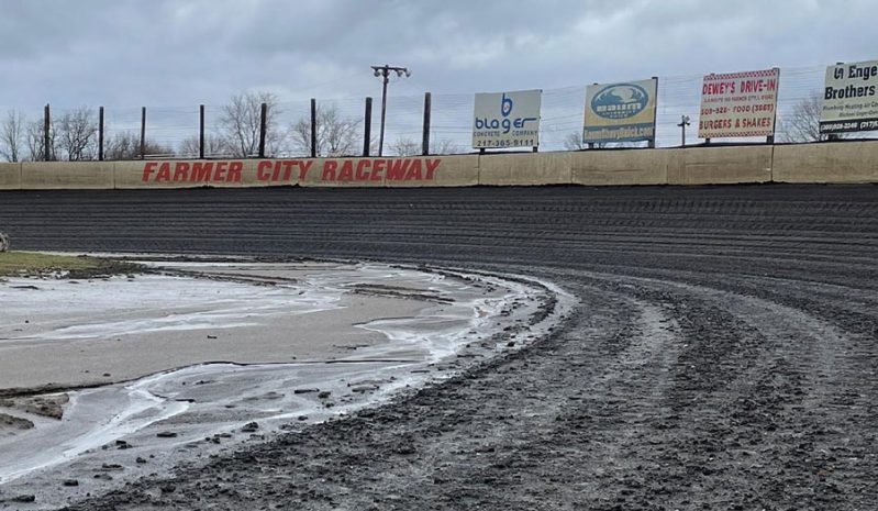 all dirt late models, autos, cars, heavy rains force cancellation of illini 100