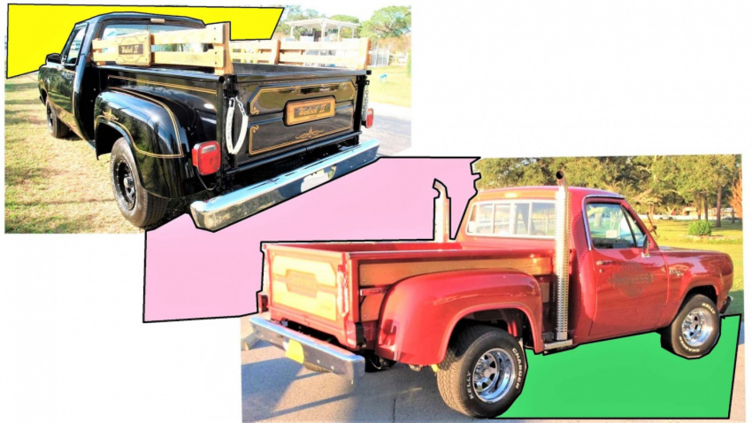 autos, cars, dodge, ram, classic dodge ram trucks: l'il red express vs. warlock