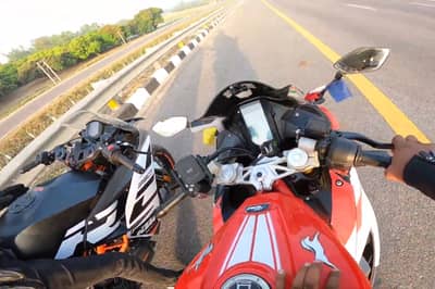 article, autos, cars, ktm, drag racing, ktm rc, motorcycle videos, motorcycles, news, sportsbikes, tvs apache, battle of fully-faired sports bikes; ktm rc390 vs tvs apache rr310 drag race