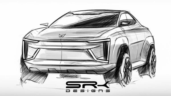 cars, mahindra, reviews, upcoming mahindra xuv900 coupe electric suv sketch render
