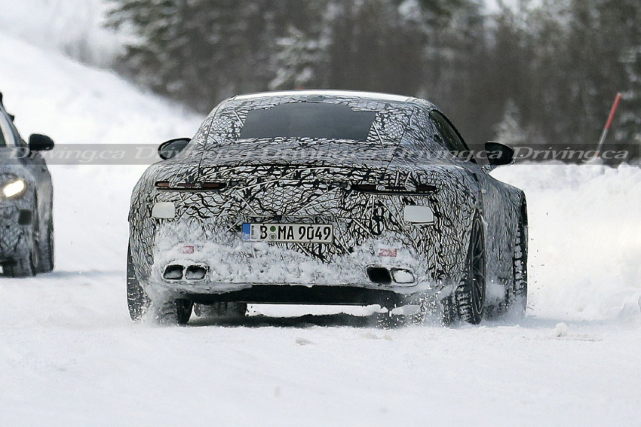 autos, cars, luxury, mercedes-benz, mg, mercedes, spied! mercedes-amg gt seen testing on-track, in snow