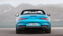 autos, cars, mercedes-benz, mg, mercedes, mercedes-amg sl43 debuts with a turbo four-cylinder using f1 tech