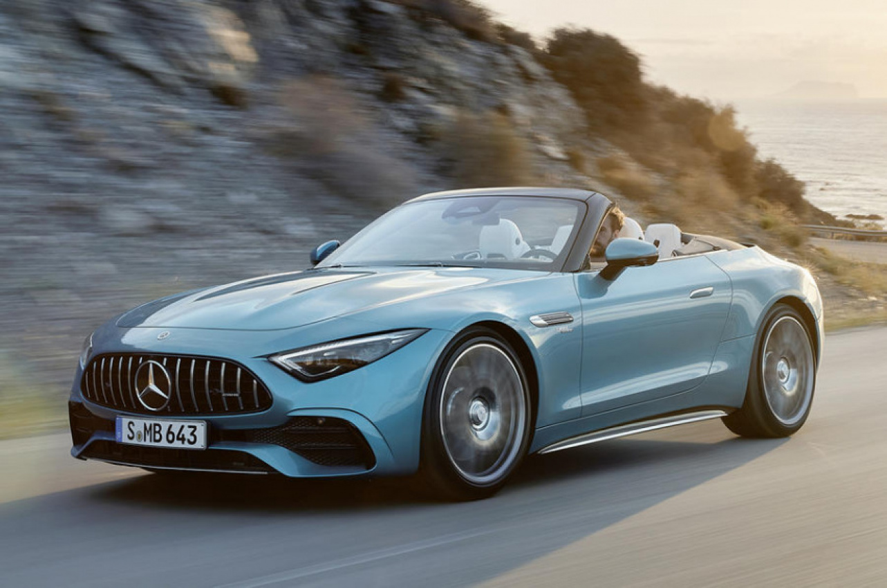 autos, cars, electric vehicle, hp, mercedes-benz, mg, car news, mercedes, mercedes-amg, mercedes-amg sl, new cars, mercedes-amg sl gains 2.0-litre entry-level model with 375bhp