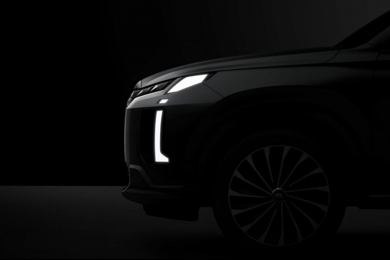 autos, cars, hyundai, android, android, hyundai teases front end of 2023 palisade ahead of april reveal