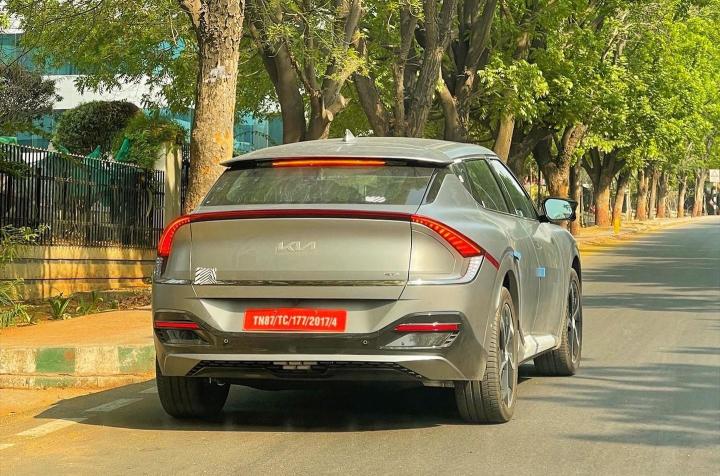 autos, cars, kia, electric suv, electric vehicles, ev6, indian, scoops & rumours, spy shots, kia ev6 gt electric car spotted in india ahead of launch