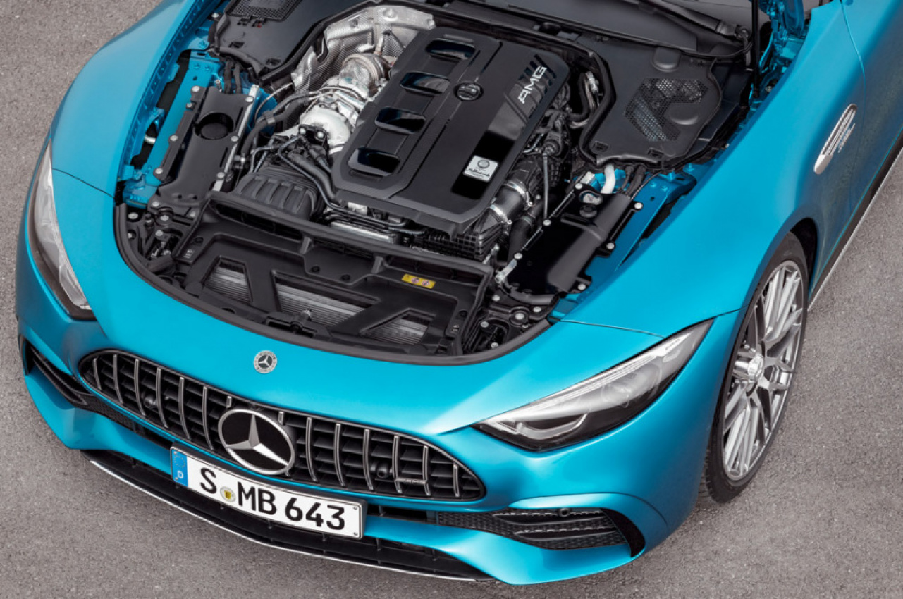autos, cars, mercedes-benz, mg, news, amg, convertible, electric turbo, electrically driven turbocharger, german, luxury, mercedes, mercedes-amg sl43, new car launches, roadster, sl43, mercedes-amg sl43 is the first car with an electric turbo