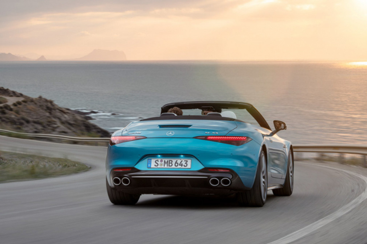 autos, cars, mercedes-benz, mg, news, amg, convertible, electric turbo, electrically driven turbocharger, german, luxury, mercedes, mercedes-amg sl43, new car launches, roadster, sl43, mercedes-amg sl43 is the first car with an electric turbo