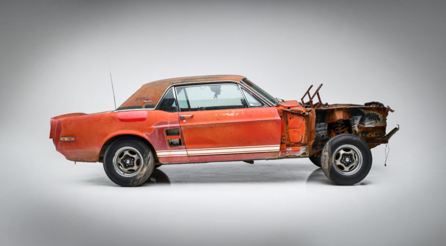 autos, cars, shelby, ford, mustang, shelby gt500 long lost prototype was found in a field and fully restored