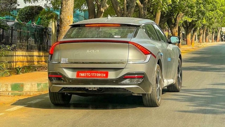 autos, cars, kia, kia ev6 electric crossover spotted first time in india