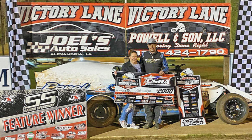 all dirt late models, autos, cars, henigan stays perfect with sabine speedway score
