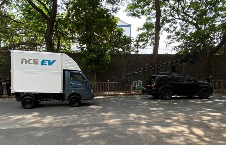 autos, cars, ace ev, electric vehicles, indian, light commercial vehicles (lcv), scoops & rumours, tata, tata ace electric lcv spied during ad shoot