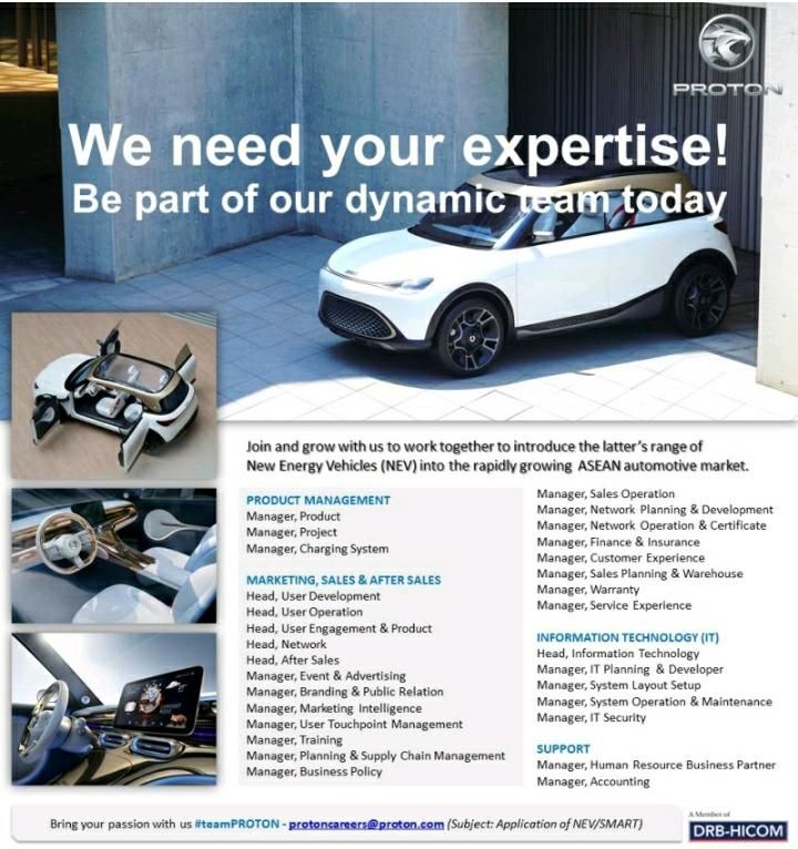 autos, cars, smart, proton aggressively hiring talent for smart and xev department