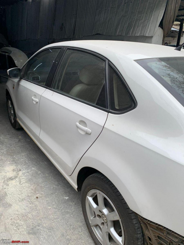 autos, cars, indian, member content, painting, restoration, vento, volkswagen, vw vento tdi with 1.72 lakh km gets a complete cosmetic restoration