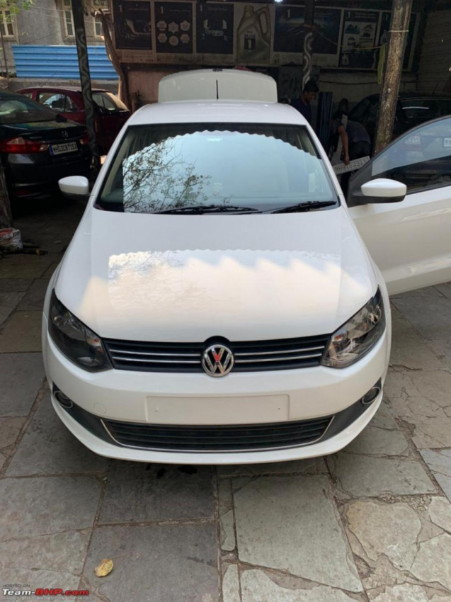 autos, cars, indian, member content, painting, restoration, vento, volkswagen, vw vento tdi with 1.72 lakh km gets a complete cosmetic restoration