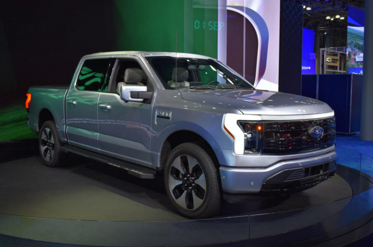 autos, cars, electric vehicle, ford, hp, car news, electric cars, ford f-150, new cars, ford f-150 lightning: 563bhp ev pick-up stars in manhattan
