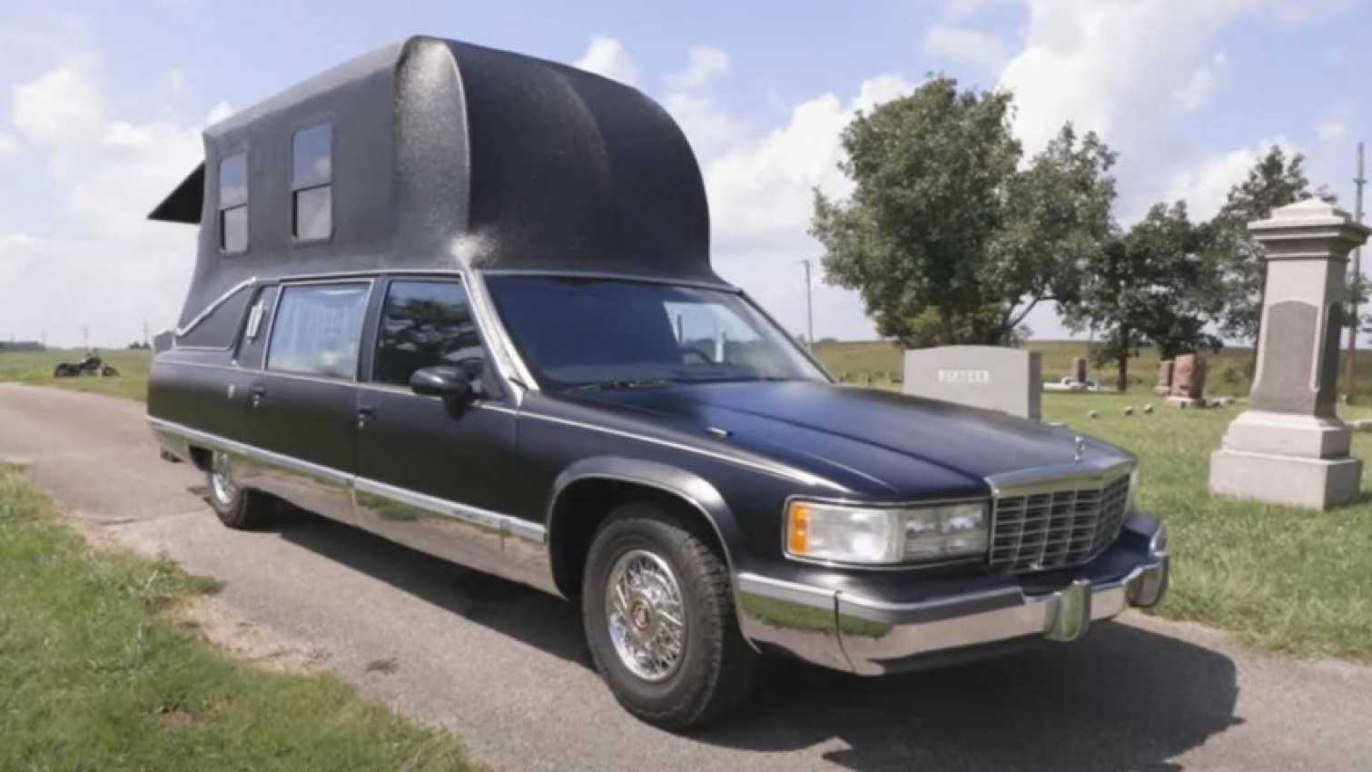 autos, cadillac, cars, crazy cadillac hearse gets creepy camper conversion