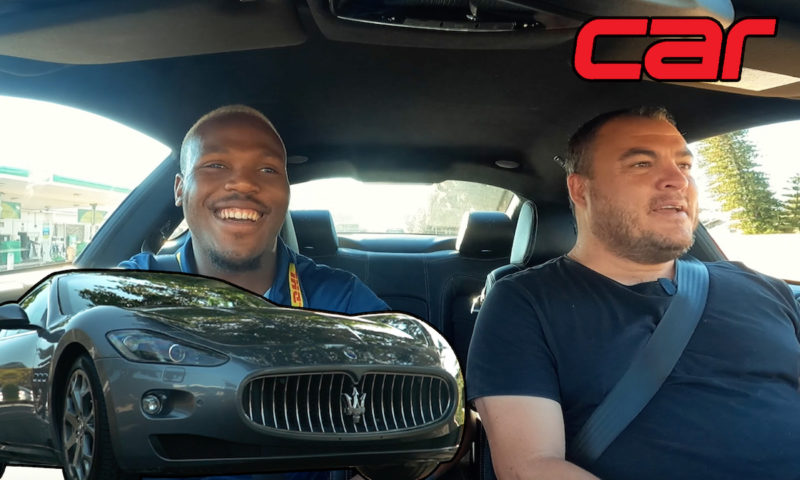 all news, autos, cars, maserati, blog, gran turismo, gt, interview, maserati gt, rugby, stormers, vlog, r.o.c. and hacjivah dayimani in the maserati granturismo