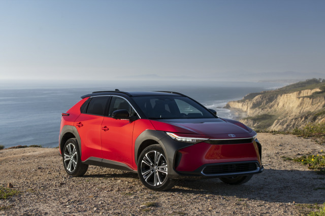 autos, cars, ford, toyota, car prices, crossovers, electric cars, the current, toyota bz4x news, toyota news, affordable evs? how 2023 toyota bz4x measures up in price to other electric crossovers