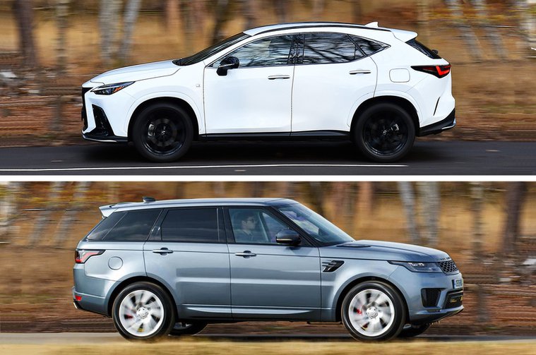 cars, land rover, lexus, new car group tests, range rover, used, used car group tests, new lexus nx vs used range rover sport