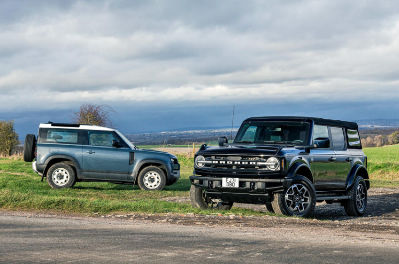 autos, cars, electric vehicle, ford, land rover, car news, features, ford bronco, land rover defender, ford bronco vs land rover defender: us and uk 4x4s face-off