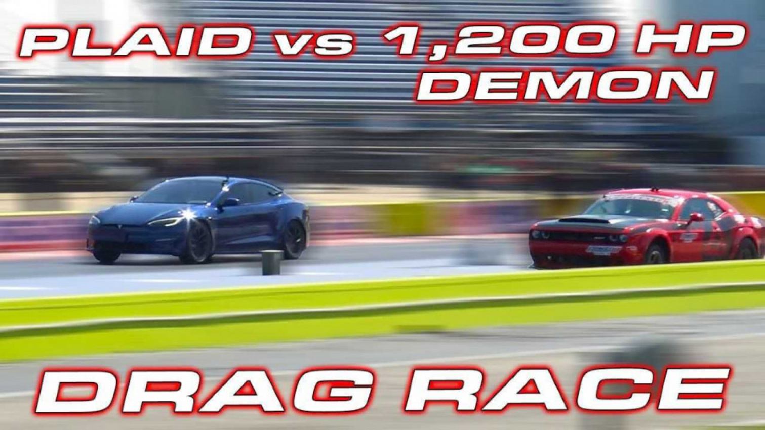 autos, cars, dodge, tesla, tesla model s, tesla model s plaid vs modified dodge demon is a shockingly close drag race