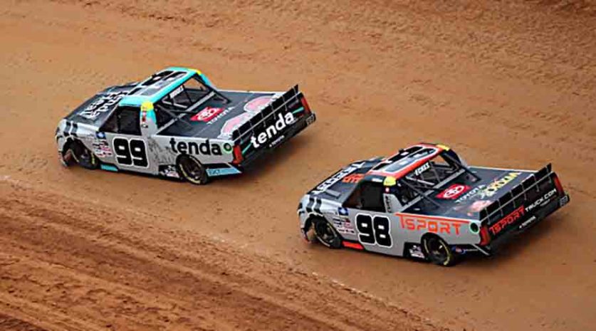 all nascar, autos, cars, ben rhodes wins truck series race on bristol dirt