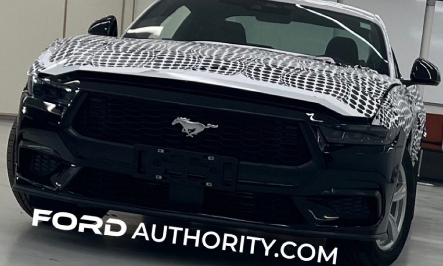 all news, autos, cars, ford, ford mustang, mustang, seventh gen ford mustang, spy, spy shots, seventh gen ford mustang boasts softer lines in teased front end image