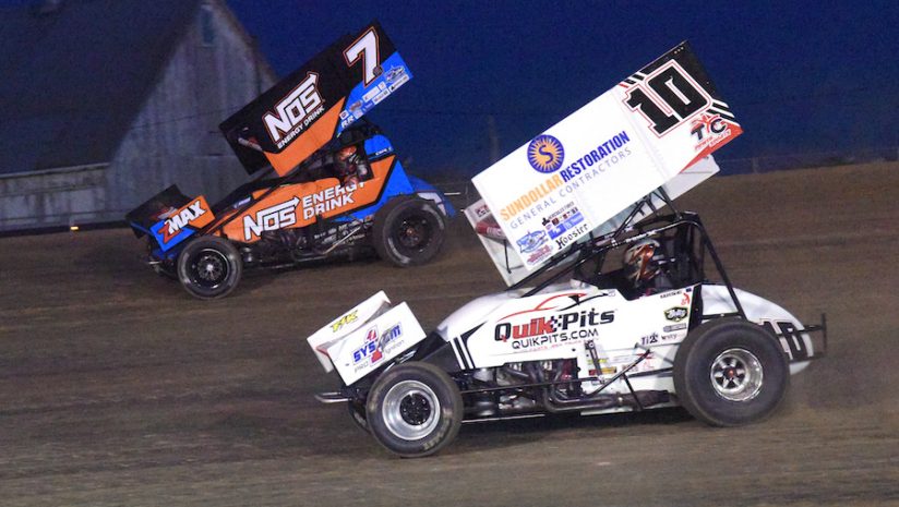 all sprints & midgets, autos, cars, courtney sweeps up at attica