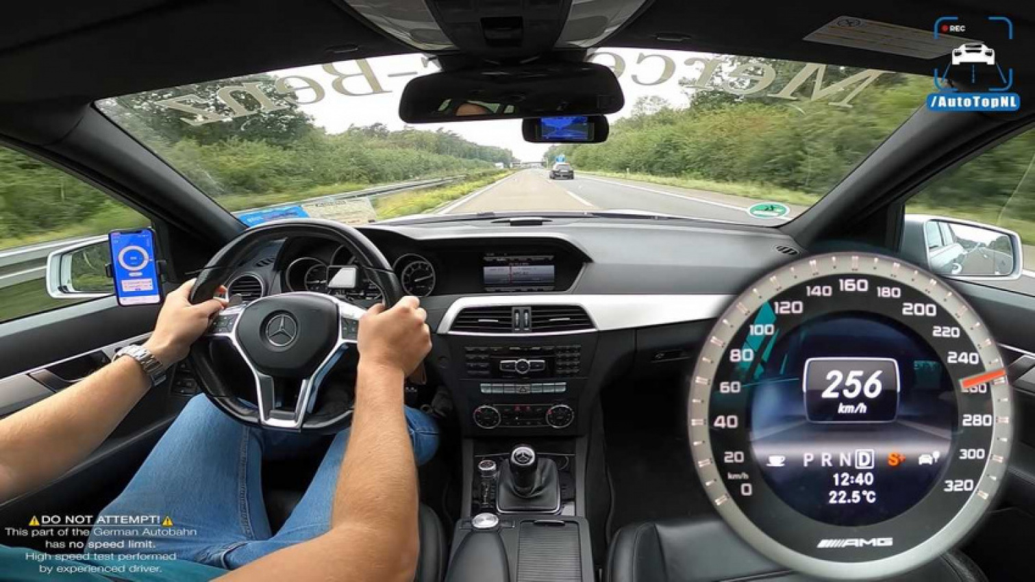 autos, cars, mg, older amg c63 wagon fills autobahn with v8 music in top speed run