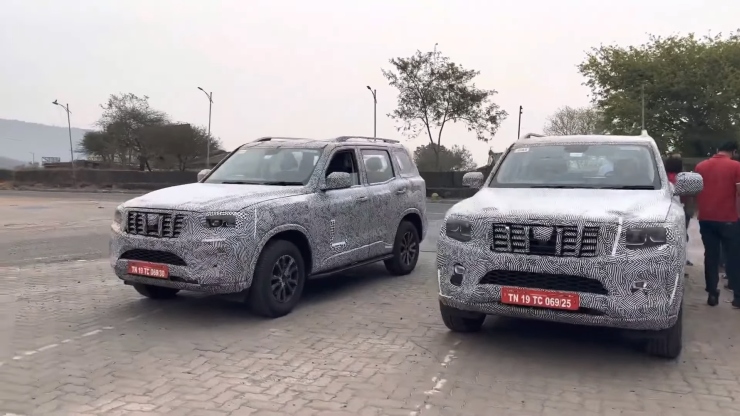 autos, cars, ford, mahindra, 2022 mahindra scorpio spotted alongside ford endeavour 