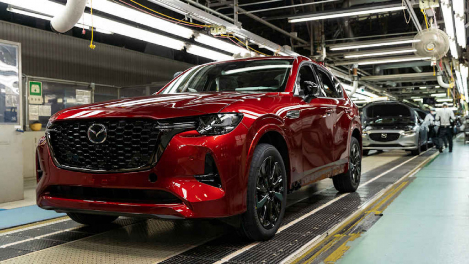 autos, cars, mazda, mazda corporate, mazda cx-60, news, mazda announces production stoppage just as 2023 cx-60 rolls off assembly line