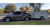 autos, cars, vw beetle ute with custom fifth wheel camper is too cool, gets 30 mpg