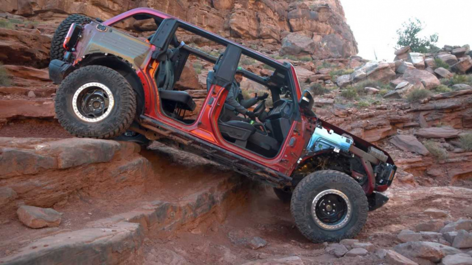 autos, cars, ford, ford bronco, see pro drifter conquer moab's worst in a stock, stripped ford bronco
