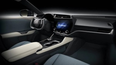 autos, cars, lexus, toyota, lexus 450e unveiled: toyota bz4x luxury cousin gets yoke steering wheel
