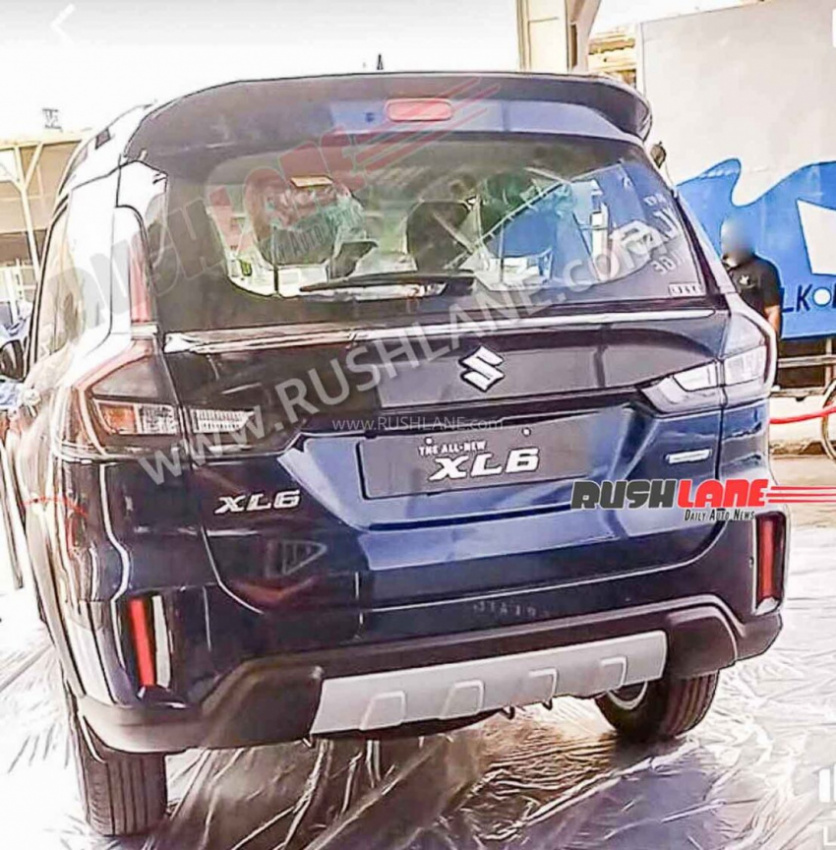 cars, reviews, android, android, 2022 maruti xl6 photos leak before launch – new rear design