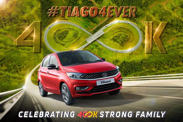autos, cars, cng, indian, milestone, sales & analysis, tata, tata tiago, tiago, tiago nrg, 4,00,000th tata tiago rolls out of sanand plant