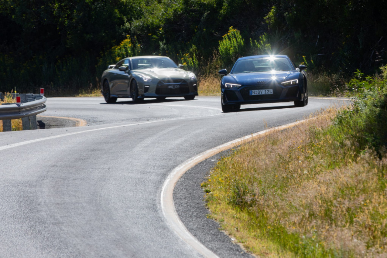 audi, autos, cars, features, nissan, audi r8, we farewell the enduring nissan r35 gt-r and audi r8 v10 with one final drive