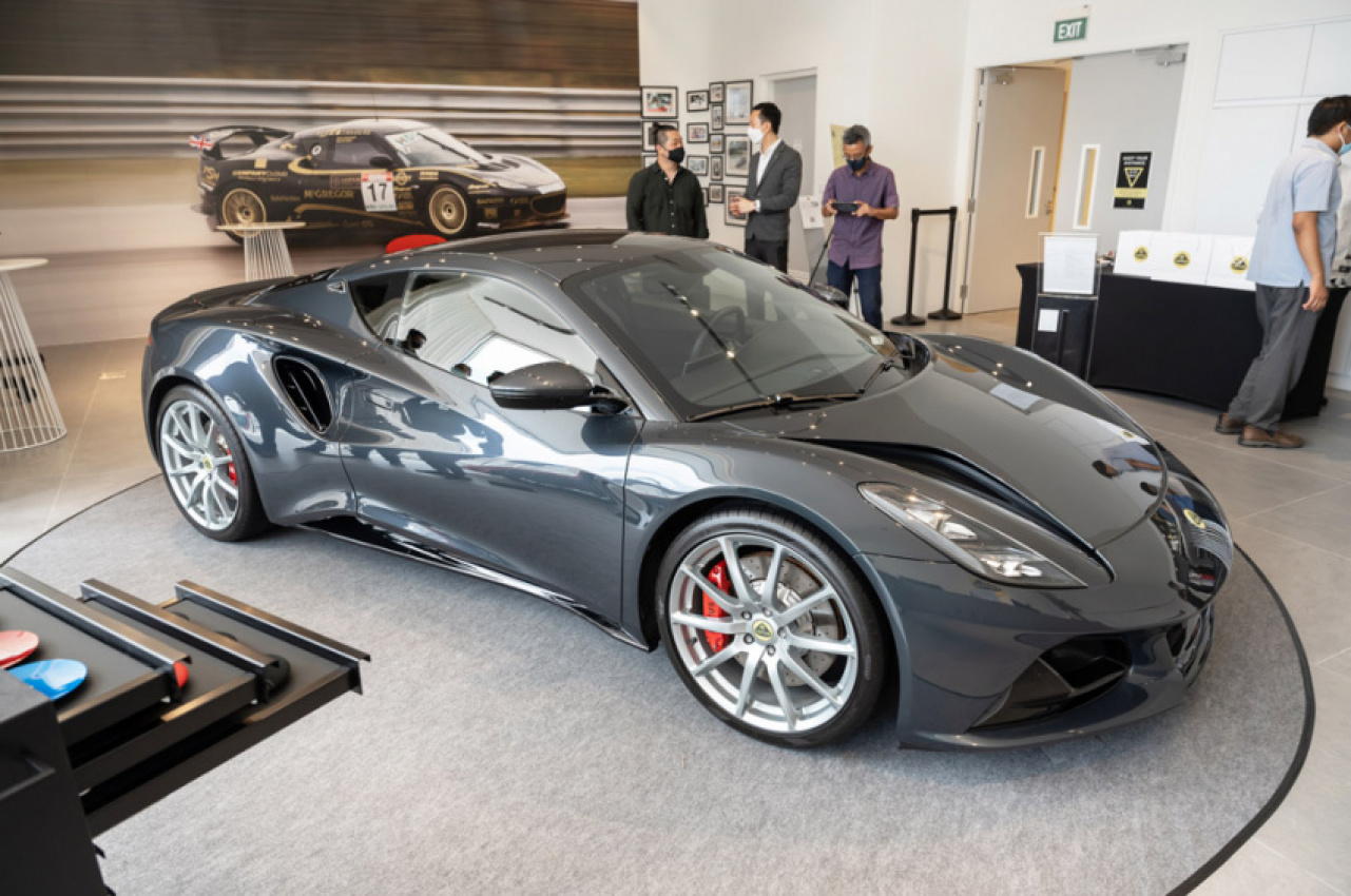 autos, cars, lotus, news, android, british, elise, emira, evora, exige, lotus emira, new car launches, preview, sports cars, android, lotus emira makes a stop in singapore for a special preview